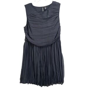 MNG Collection Dress sz 10 Black Pleated Ruched Sheath Sleeveless